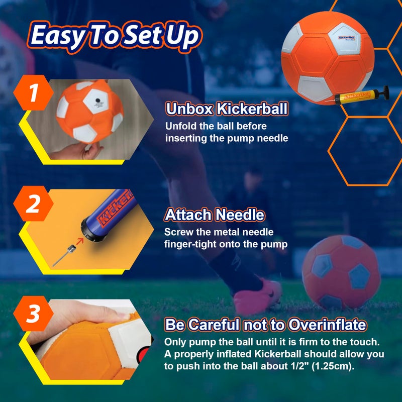 كيكربول كرة القدم Kickerball Swerve and Curve مقاس 4 كرة قدم لتدريب كرة القدم مع لوحات خاصة للعب مثل كرة القدم الاحترافية في الهواء الطلق والداخلي، كرة قدم ممتعة للأطفال والكبار - Image 5